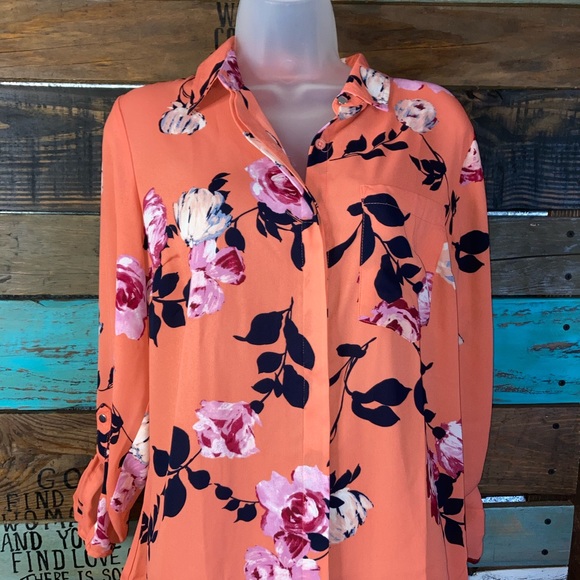 Apt.9 button down floral Top M - Picture 3 of 11